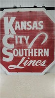 Vtg Kansas City Southern Sign