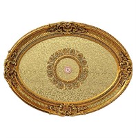 Golden Rocaille Oval Chandelier Ceiling Medallion