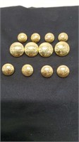 Sury Goldtone Railroad Buttons