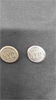 New York Central Railroad Buttons
