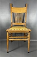Antique Pressed Back Upholstered Chair