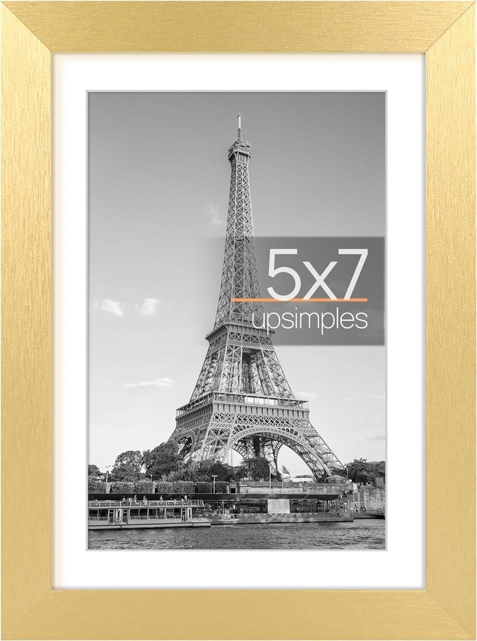 5x7 Gold Frame for 4x6 or 5x7 Photo, 1 Pack