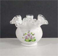 Vintage Fenton Violets in the Snow Hand Painted