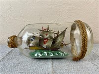 Collectible Glass Bottle with Ship Inside