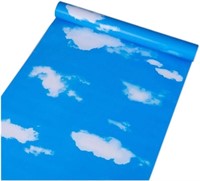 SM3797  Blue Sky Clouds Wallpaper 17.7x117 Dark Bl