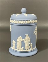 Wedgewood Blue Jasperware Jar With Lid