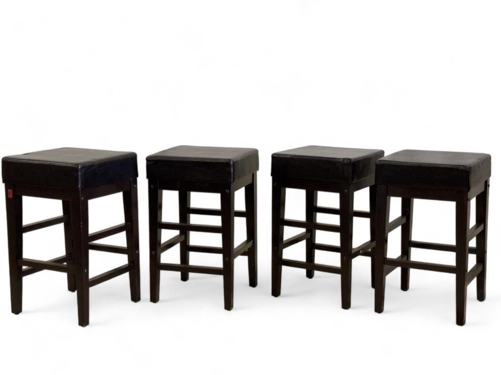 Faux Leather Bar Stools (set of 4)