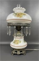 Vintage Hand Painted GWTW Milk Glass Table Lamp