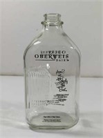 Vintage Oberweis Dairy Glass Milk Jar