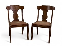 J B Van Sciver & Co, Needlepoint Chairs (Pr)