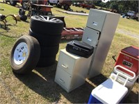 2 File Cabinets and Projection Video