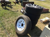 4 Tires- 245/35R20 and 1 Tire Rim- ST225/75R15