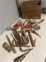 Vintage tools and box