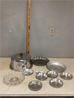 Aluminum serving trays and cake cover