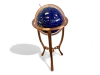 36" Tall Blue Lapis Gemstone World Globe with w