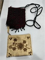 2 small beaded purses