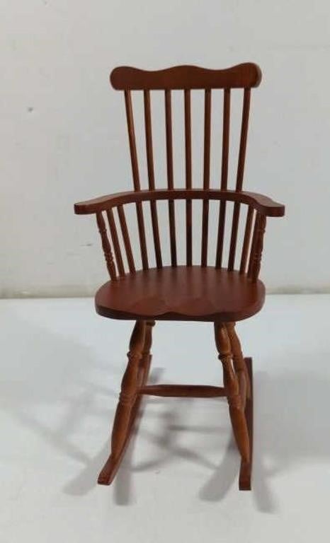 Vintage Wooden Windsor Doll House Rocking Chair