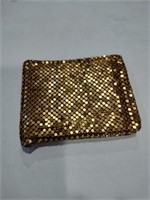 Gold metal mesh wallet 8x3