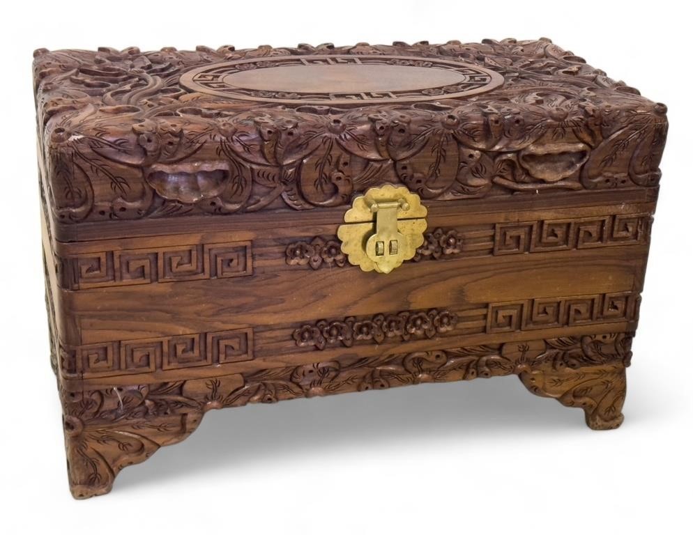 20th C Rosewood Carved Asian Chest