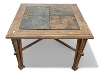 Outdoor Patio Slate Top Side Table