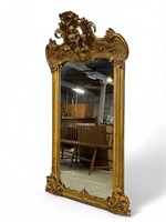 Early 19th C French Giltwood Mirror 63” H