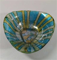 Quadrigoglio Italian Blown Art Glass Blue and