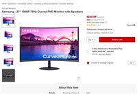 OF3127  Samsung 27" Curved FHD Monitor