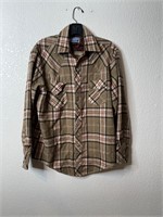 Vintage Contender Brown Plaid Flannel Shirt