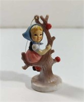 Vintage Girl in Apple Tree Ornament plastic