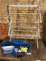 Badminton set and drying rack