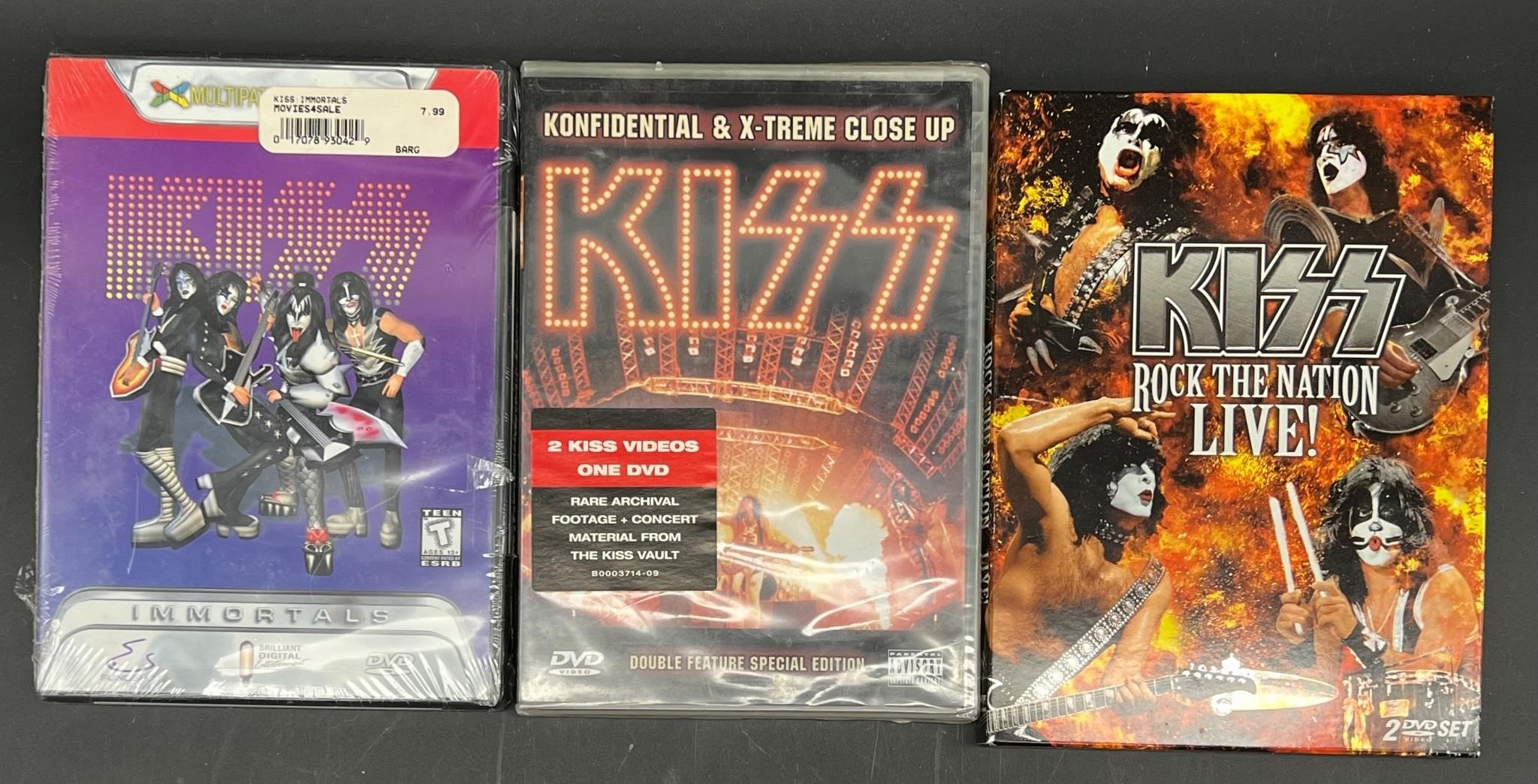 3 KISS DVD'S   (2 ARE UNOPENED)