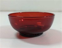 Ruby Red Glass Berry Bowl