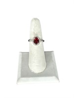 SZ 7 .925 STERLING SILVER WOMENS RING RUBY