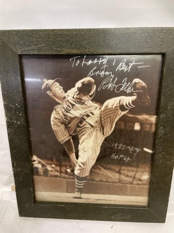 Autographed baseball picture framed