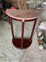 Crescent end table marble top