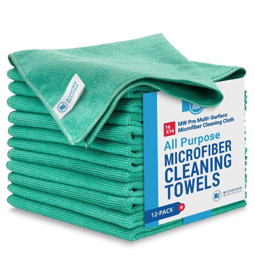MW Pro Microfiber Cleaning Cloth | Green (12