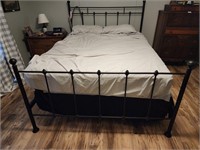 Queen size metal bed frame black, bedding NOT