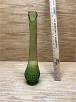 LE Smith green glass swung vase