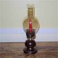 Solid Wood Candlestick Lamp 14" tall