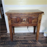 Solid Wood Side Table w/ Narrow Drawer 29"L 15"W