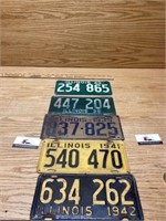 Vintage Illinois license plates and 1 soy fiber