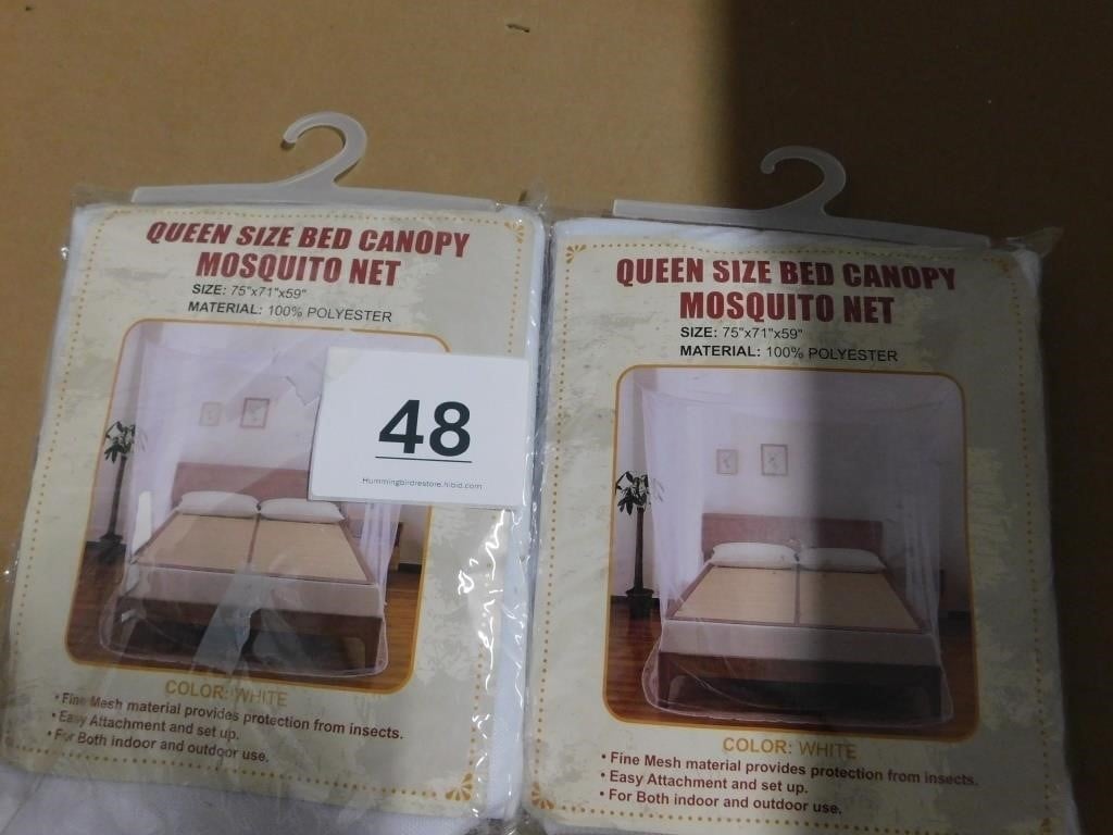 2 QUEEN SIZE BED CANOPY NET