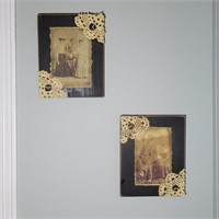 (2) Vintage Pictures on Rustic Board Frames