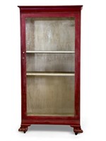 Red Painted Antique-style Book Shelf