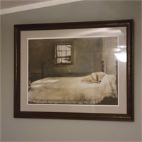 Framed Andrew Wyeth Print "Master Bedroom" 33"W