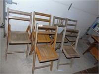 6 Wooden Folding Chairs