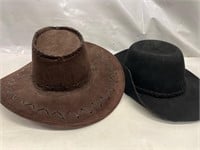 Leather Hat & womenâ€™s hat lot