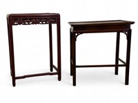 Asian Carved Side Tables (2)