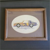 Framed Earnhardt Car Cross-stitch 13½" x 10¼