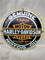 Harley-Davidson metal button sign 14-in